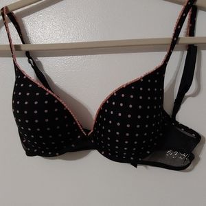 Victoria Secret 36B black w/pink polka dots